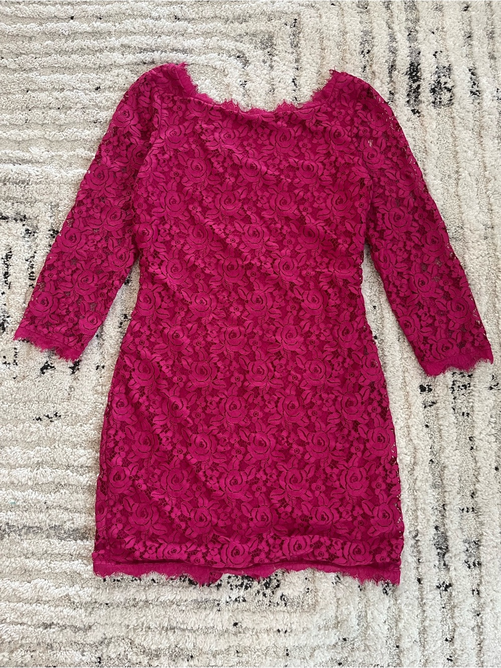 Diane Von Furstenberg pink lace “Zarita” dress